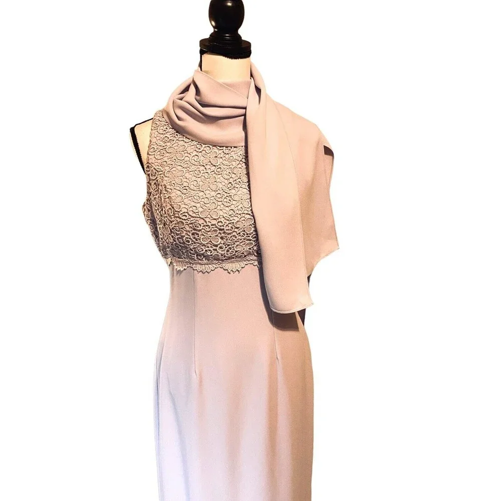 Vintage Celine New York Lilac Long Formal Evening Gown Dress Junior Sz 7/8 Lined - Picture 7 of 12